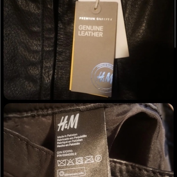 H&M Black Mini Genuine Leather Skirt. Condition is NWOT premium quality limited - Picture 12 of 13